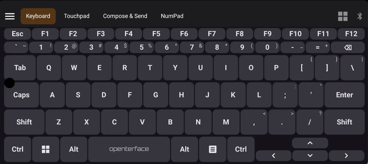 Basic full-screen keyboard