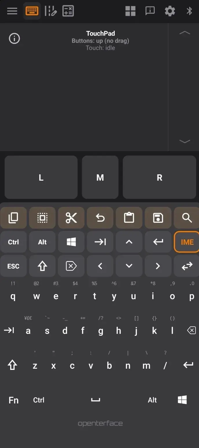 Teclado y panel táctil KeyCmd en vertical
